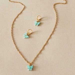 BOGO Butterfly Earring Necklace Set Bundle Jewelry
